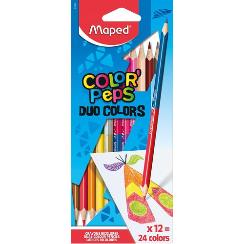 Maped Colour Pencils Color Peps Duo Colors Pack of 12 8829600