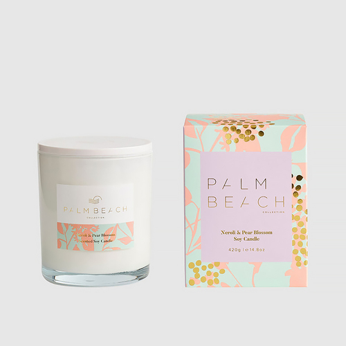 Palm Beach Scented Soy Candle Standard 420g - Neroli & Pear Blossom W24MCXNPB