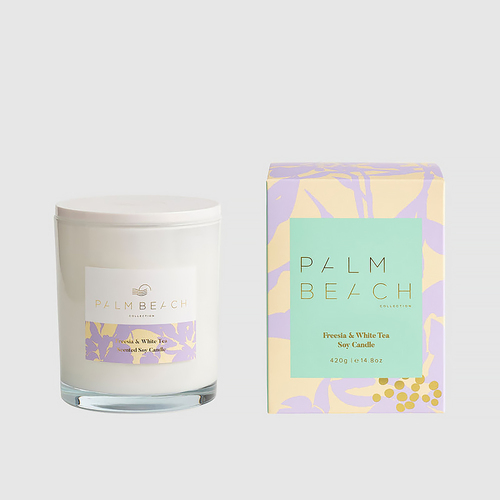 Palm Beach Scented Soy Candle Standard 420g - Freesia & White Tea W24MCXFWT