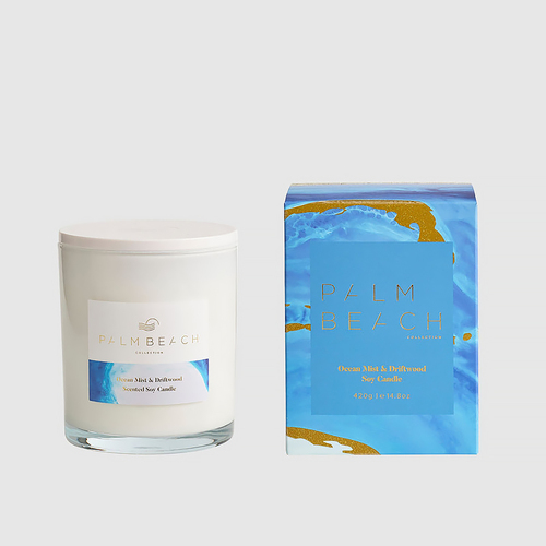 Palm Beach Scented Soy Candle Standard 420g - Ocean Mist & Driftwood W24MCXOMD