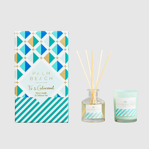 Palm Beach Mini Candle & Diffuser Set - Fir & Cedarwood C23GPMCDFC