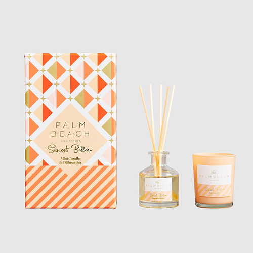 Palm Beach Mini Candle & Diffuser Set - Sunset Bellini C23GPMCDSB