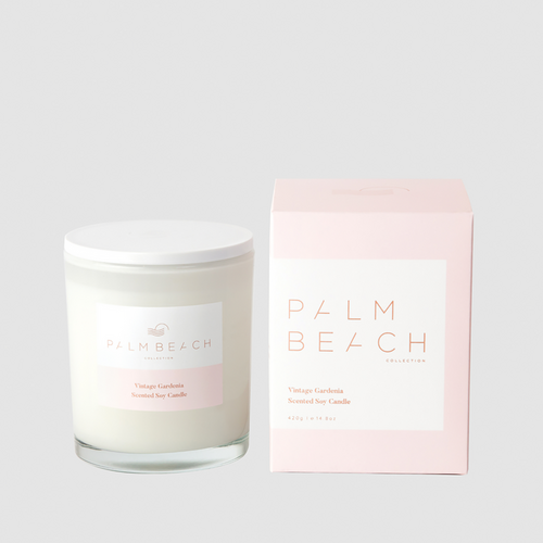 Palm Beach Scented Soy Candle Standard 420g - Vintage Gardenia MCXVGW