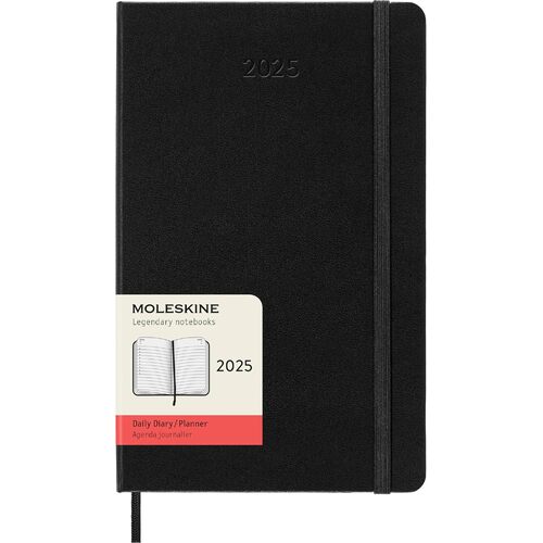 2025 Diary Moleskine Large Daily Hard Cover Black M-DHB12DC3Y24