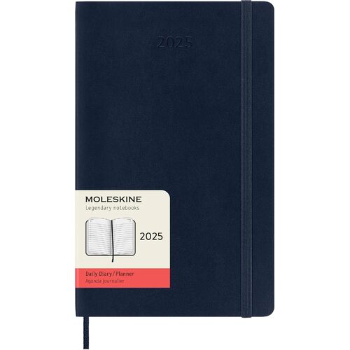 2025 Diary Moleskine Large Daily Soft Cover Sapphire Blue M-DSB2012DC3Y24