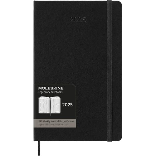 2025 Diary Moleskine PRO Large Weekly Vertical Hard Cover Black M-DHB12PRO3Y24