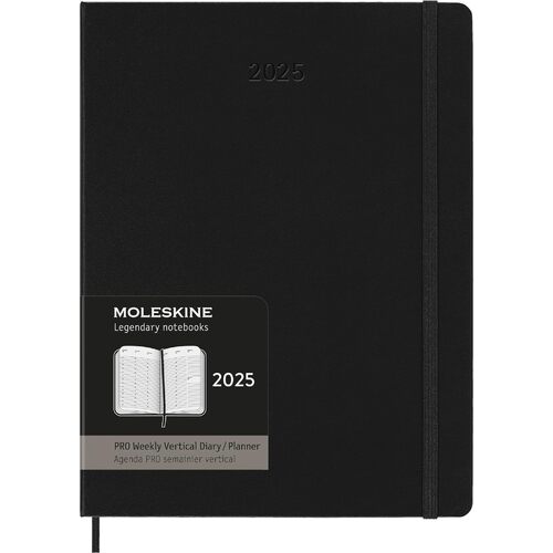 2025 Diary Moleskine PRO XL Weekly Vertical Hard Cover Black M-DHB12PRO4Y24