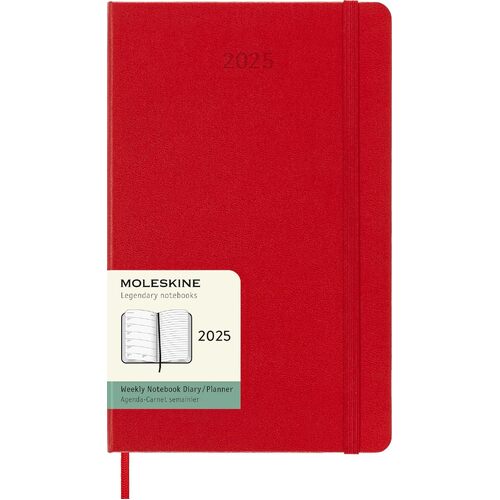 2025 Diary Moleskine Large Weekly Notebook Hard Cover Scarlet Red M-DHF212WN3Y24