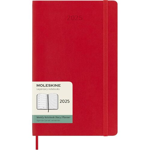 2025 Diary Moleskine Large Weekly Notebook Soft Cover Scarlet Red M-DSF212WN3Y24