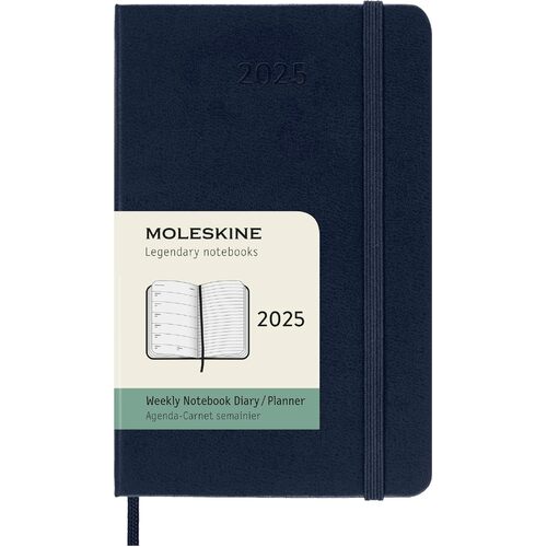 2025 Diary Moleskine Pocket Weekly Notebook Hard Cover Sapphire Blue