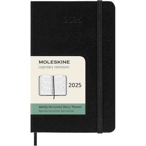 2025 Diary Moleskine Pocket Weekly Horizontal Hard Cover Black M-DHB12WH2Y24