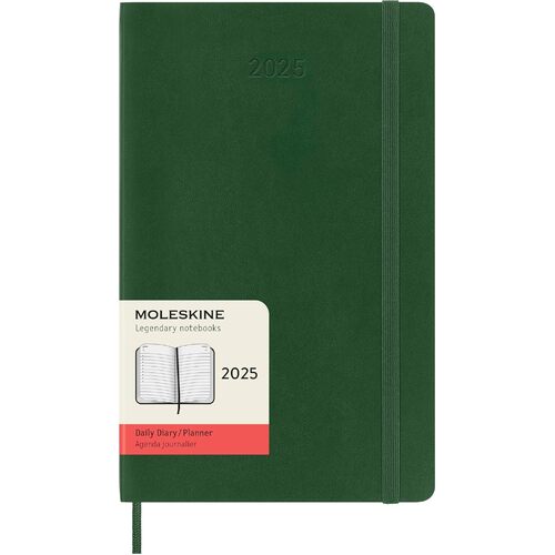 2025 Diary Moleskine Large Daily Soft Cover Myrtle Green M-DSK1512DC3Y24