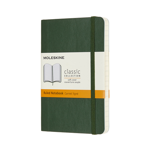 Moleskine Classic Notebook Pocket Ruled Soft Cover Myrtle Green