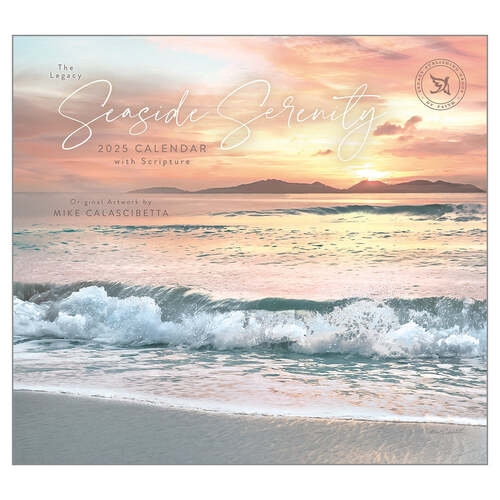 2025 Calendar Seaside Serenity w/ Scripture by Mike Calascibetta Wall, Legacy WCA91933