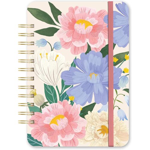 2025 17-Month Planner Do It All Bella Flora Weekly/Monthly Orange Circle Studio 25336