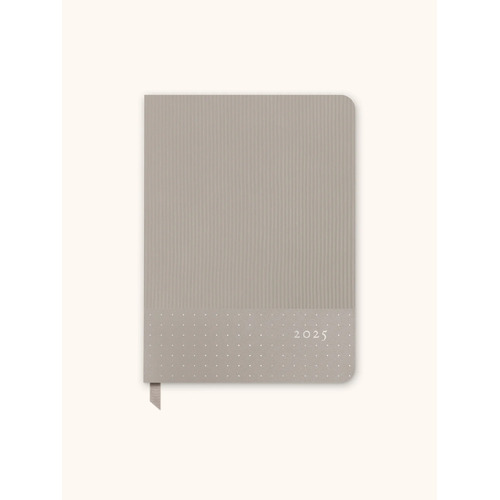 2025 17-Month Planner Dual-Textured Dots on Dove Gray Large Weekly/Monthly Orange Circle Studio 25400