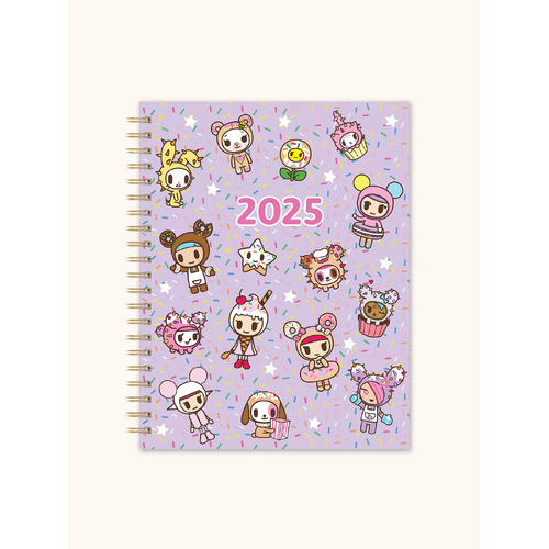 2025 17-Month Planner Spiral Tokidoki Donutella Extra Large Weekly/Monthly Orange Circle Studio 25428