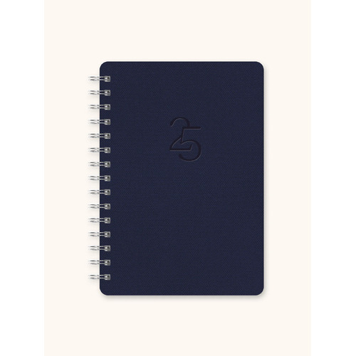 2025 17-Month Planner Agatha Oxford Blue Weekly/Monthly Orange Circle Studio 25450