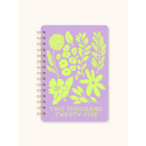 2025 17-Month Planner Agatha Botanical Bliss Weekly/Monthly Orange Circle Studio 25453