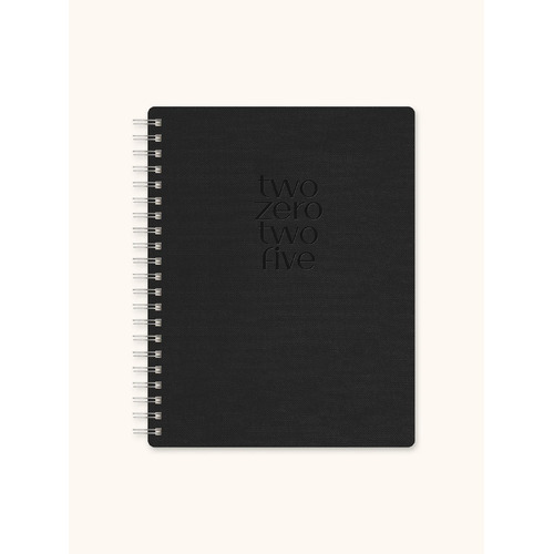 2025 17-Month Planner Baxter Midght Black Weekly/Monthly Orange Circle Studio 25475