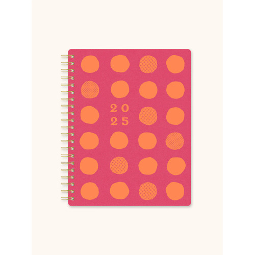 2025 17-Month Planner Baxter Endless Summer Weekly/Monthly Orange Circle Studio 25478