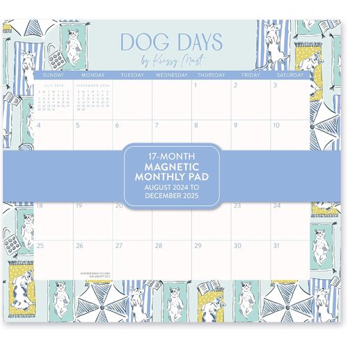 2025 Calendar Dog Days Monthly Magnetic Pad Orange Circle Studio 25127