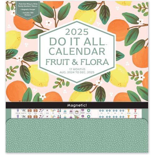 2025 Calendar Fruit & Flora Do It All Wall Orange Circle Studio 25075