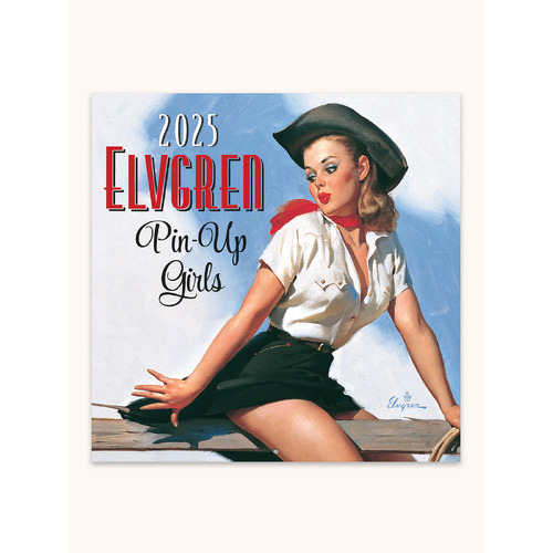 2025 Calendar Elvgren Pin-Up Girls Square Wall Orange Circle Studio 25027