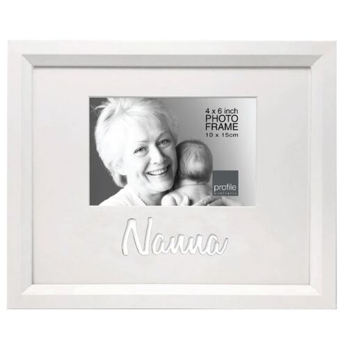 Profile Nanna Photo Frame - White - Holds a 4 x 6 inch Photo