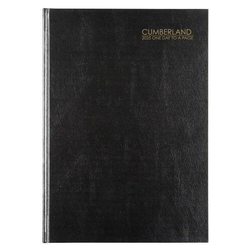 2025 Diary Cumberland Classic A5 Day to Page Black Casebound 51ECBK25