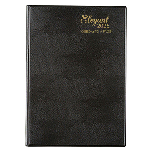 2025 Diary Cumberland Elegant A4 Day to Page Black Casebound 41EPBK25