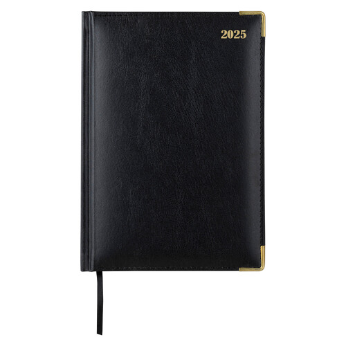 2025 Diary Cumberland Corporate A5 Day to Page Black Casebound 51CFBK25