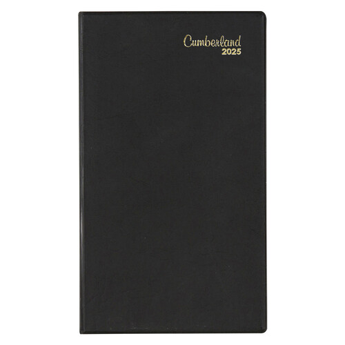 2025 Diary Cumberland Pocket Slim Week to View Black Spiral 63PBK25