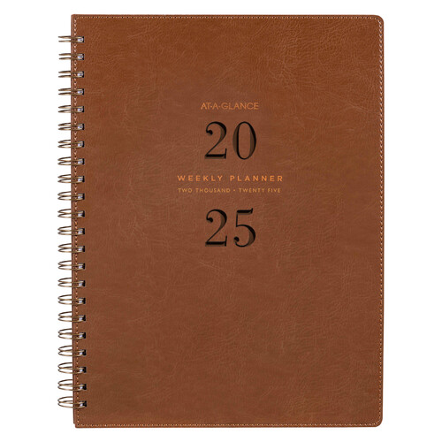 2025 Planner At-A-Glance Signature A4 Weekly/Monthly Brown AAG300625