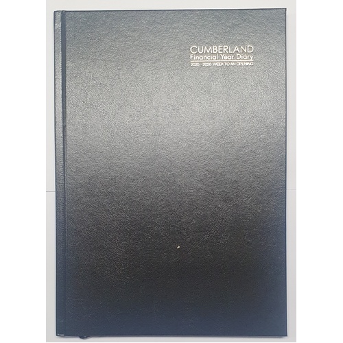 2025-2026 Financial Year Diary Cumberland Casebound A4 Week to View Black 47CFY2526