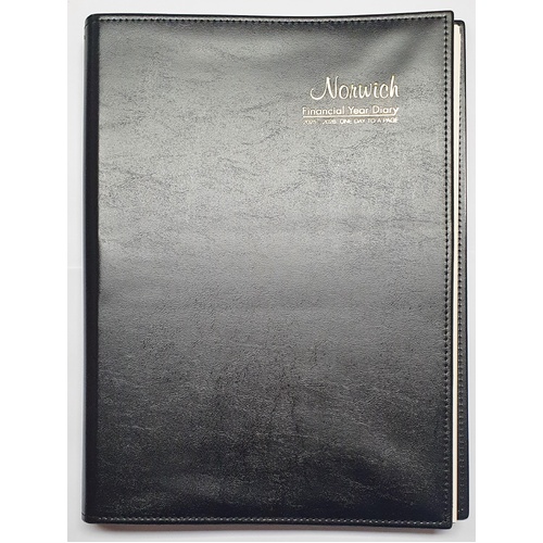 2025-2026 Financial Year Diary Cumberland Norwich A4 Day to Page Black 41SFY2526