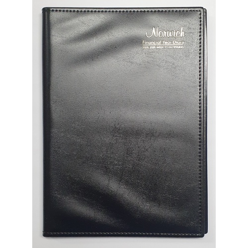 2025-2026 Financial Year Diary Cumberland Norwich A5 Week to View Black 57SFY2526