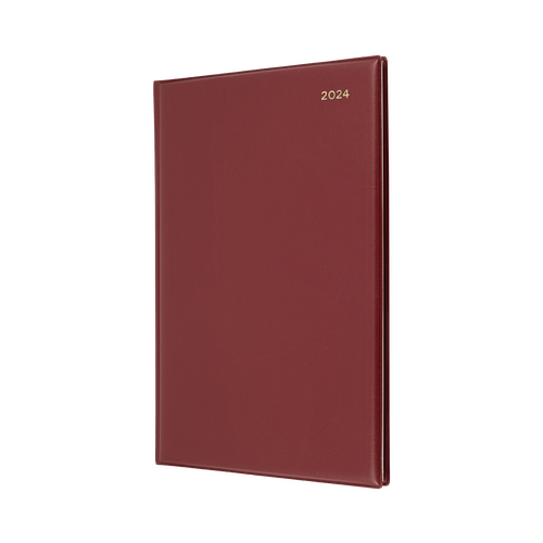 2024 Diary Collins Belmont Desk A4 2 Days to a Page Burgundy 247.V78