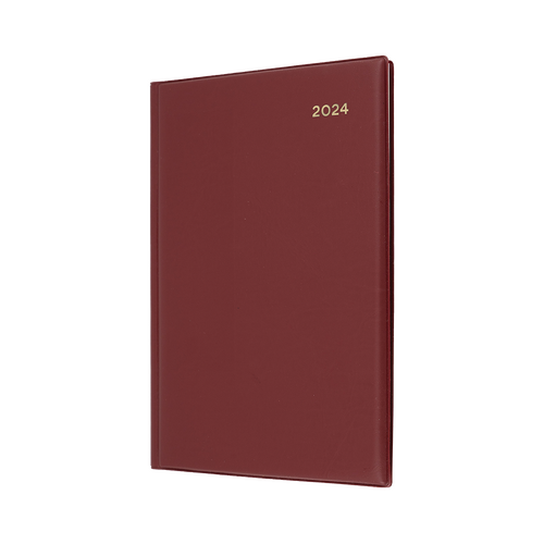 2024 Diary Collins Belmont Desk A5 2 Days to a Page Burgundy 287.V78