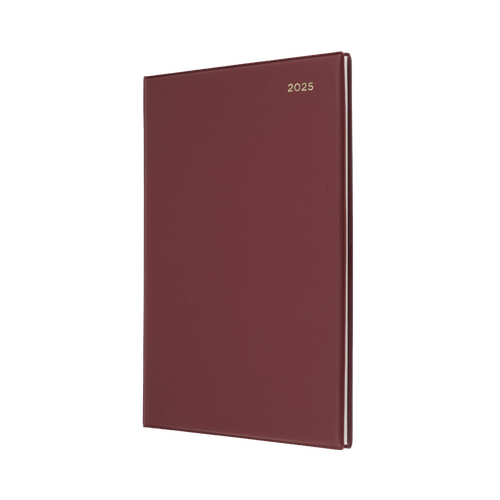 2025 Diary Collins Belmont Desk A4 Week to View Burgundy 347.V78