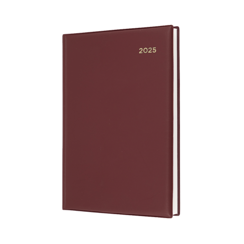 2025 Diary Collins Belmont Desk A5 Day to Page Burgundy 187.V78