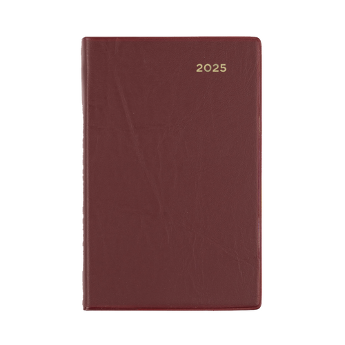 2025 Diary Collins Belmont Pocket A7 Week to View Burgundy 337.V78