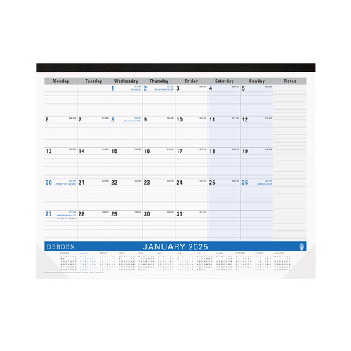 2025 Desktop Planner Debden 560x432mm Month to View Cardboard 3901.C59