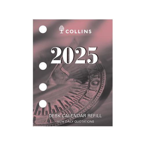 2025 Refill Collins Desktop Calendar Side Punch DCRS