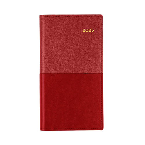 2025 Diary Collins Vanessa B6/7 Slim Week to View Landscape Red 375.V15