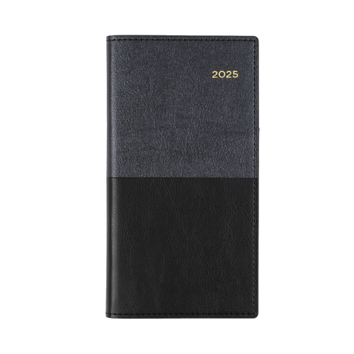 2025 Diary Collins Vanessa B6/7 Slim Week to View Landscape Black 375.V99