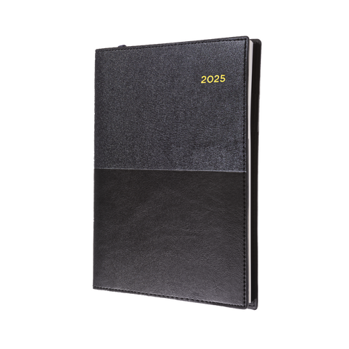 2025 Diary Collins Vanessa A4 2 Days to a Page Black 245.V99