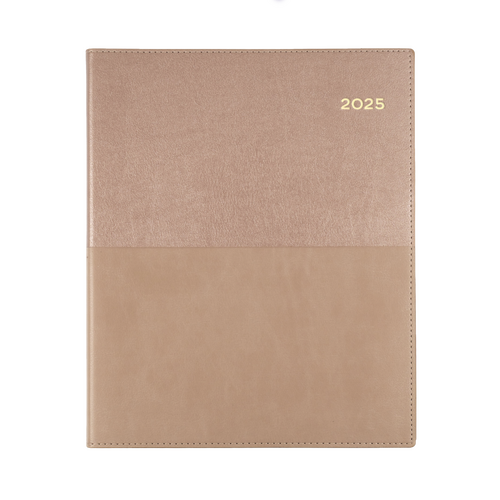 2025 Diary Collins Vanessa Quarto Week to View Vertical Rose Gold 325.V49