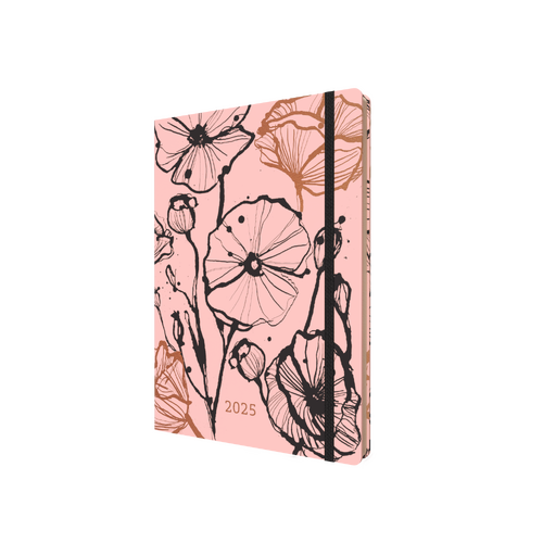 2025 Diary Collins Abstract Botanicals A5 Week to View Recycled Pink E-AB153.50