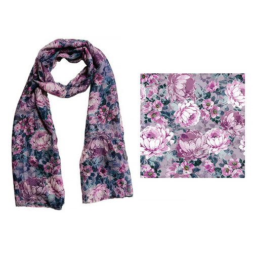 Frankie & Me Scarf Midnight Floral Polyester E10077